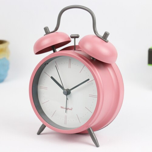 Light Pink Alarm Clock Kids Night Time Wake Up Manual Stylish Modern Student Night Alarm Clock Living Room Homedecor II50NZ: style2