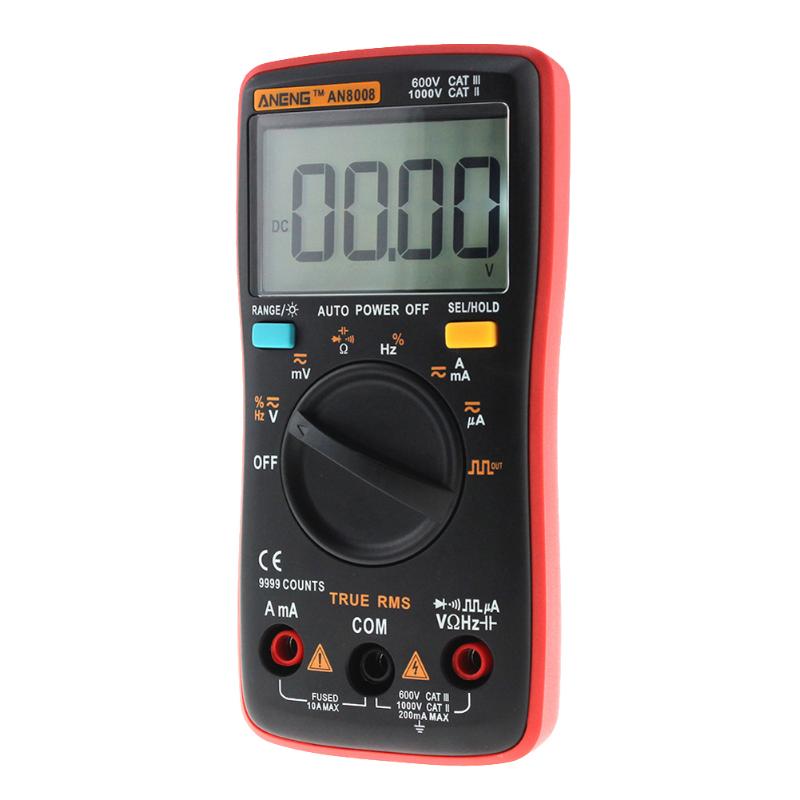 ANENG AN8008 Multimeter 9999 Count Backlight AC / DC Ammeter Transistor Tester Capacitance Tester Automotive Electrical Tester