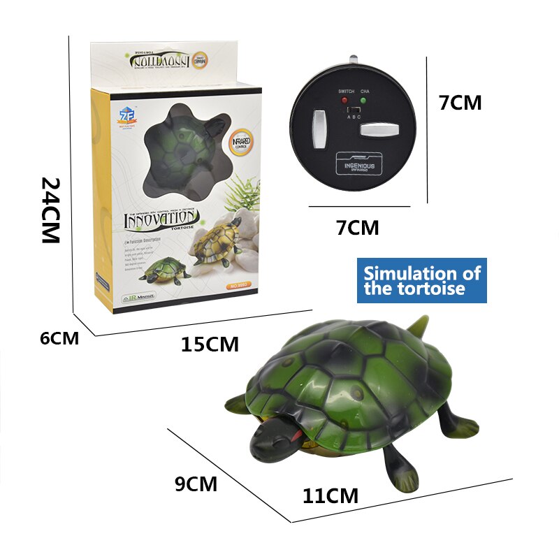 Infrared RC Toy Kit for Kids Adults Smart Remote Control Snake Mouse Cobra Tortoise Prank Jokes Radio Insect for Boys Toy: rc-Green-turtle
