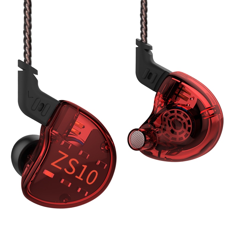 KZ ZS10 auriculares 4BA + 1 DD híbrido en el oído Auriculares auriculares con graves de alta fidelidad DJ Monitor de auricular auriculares KZ ZS6 AS10 ZST ES4 ED16 BA10