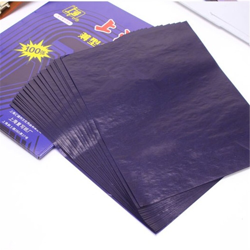 100pcs/box A5 32K Blue Carbon Stencil Transfer Paper Double Sided Hand Pro Copier Tracing Hectograph Repro12.75x18.5cm