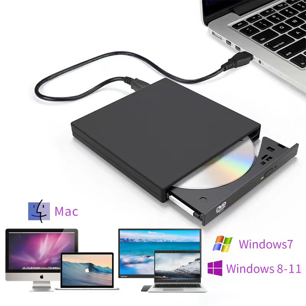 External CD-RW Drive / Writer Player External CD DVD Drive DVD-RW Burner Read USB 2.0 Slim Protable For Laptop Notebook PC