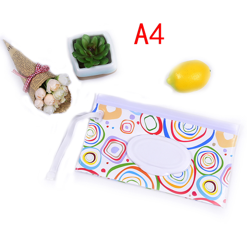 1PC Umweltfreundliche Baby-feuchttücher Kasten Nass Wischen Kasten Reinigung Tücher Tragetasche Clamshell schnappen Gurt Wischen Container fallen: A4