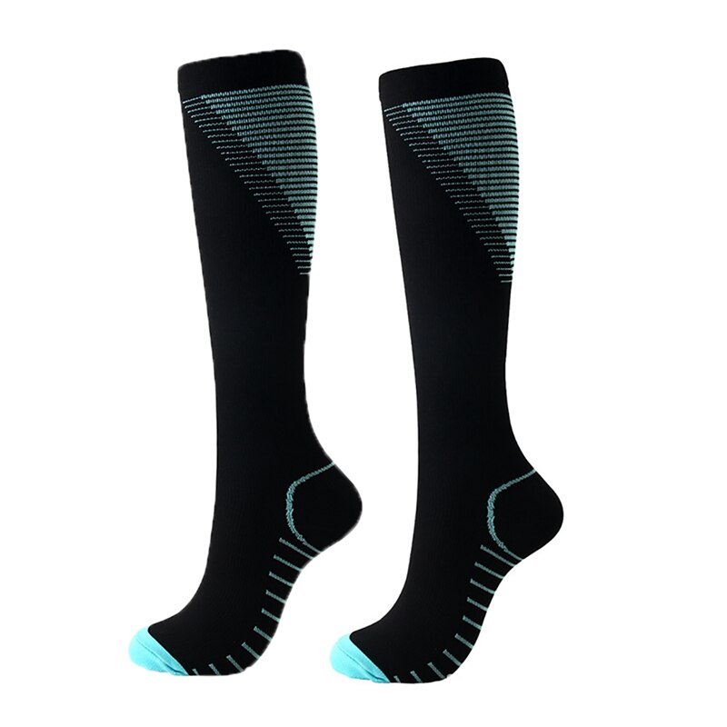 Sports Socks Compression Socks Running Women Men Marathons Circulation Athletic Edema Varicose Veins Travel Over Knee Stockings: Blue / M