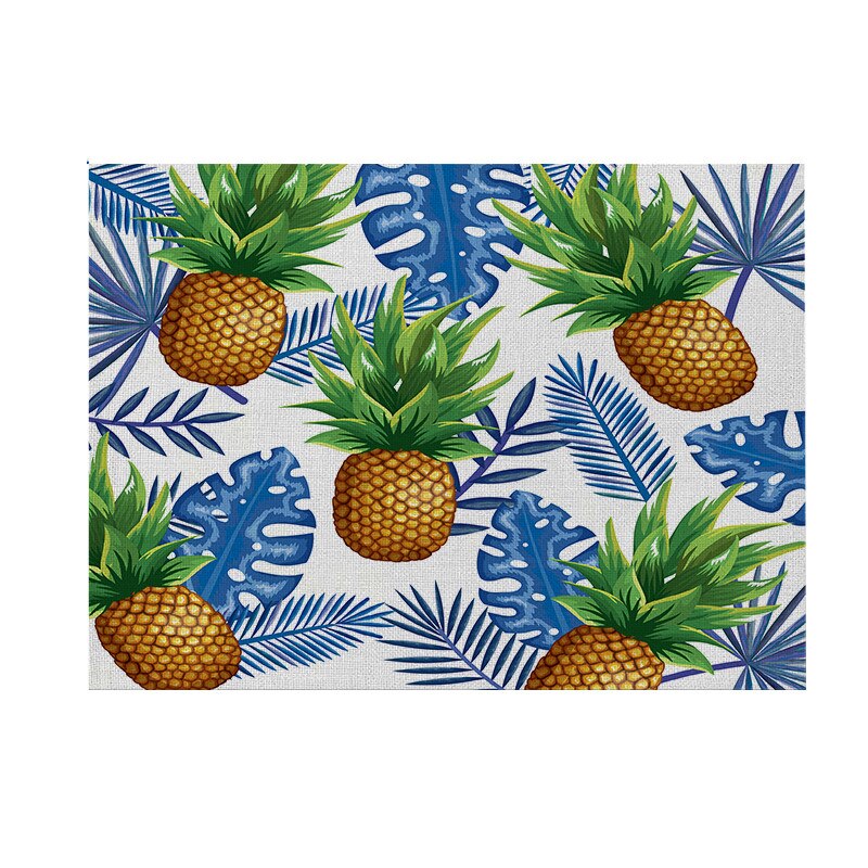 Geometrie Blumen Küche Tischset 42X32 Pflanzen Vogel Dekorative Baumwolle Leinen Tisch matt Westlichen Tischset Getränke Bahn Wasserdicht: 015