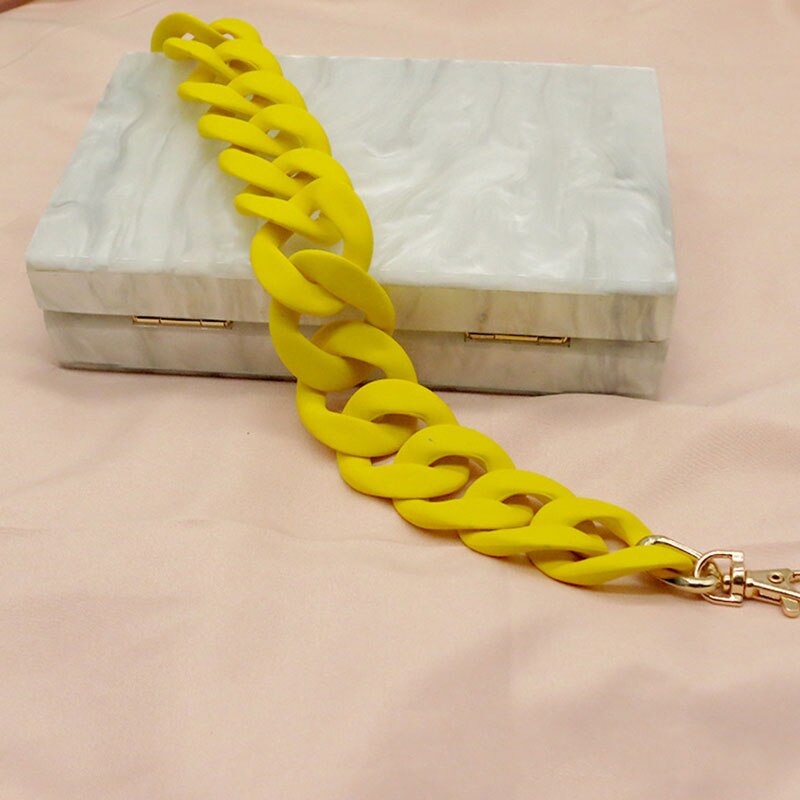 38-60cm kettingen van acrylhars voor tassen, handtassen, dames, gouden taskettingen voor plastic tassen, accessoires van acrylkunststof.: Geel (38cm)