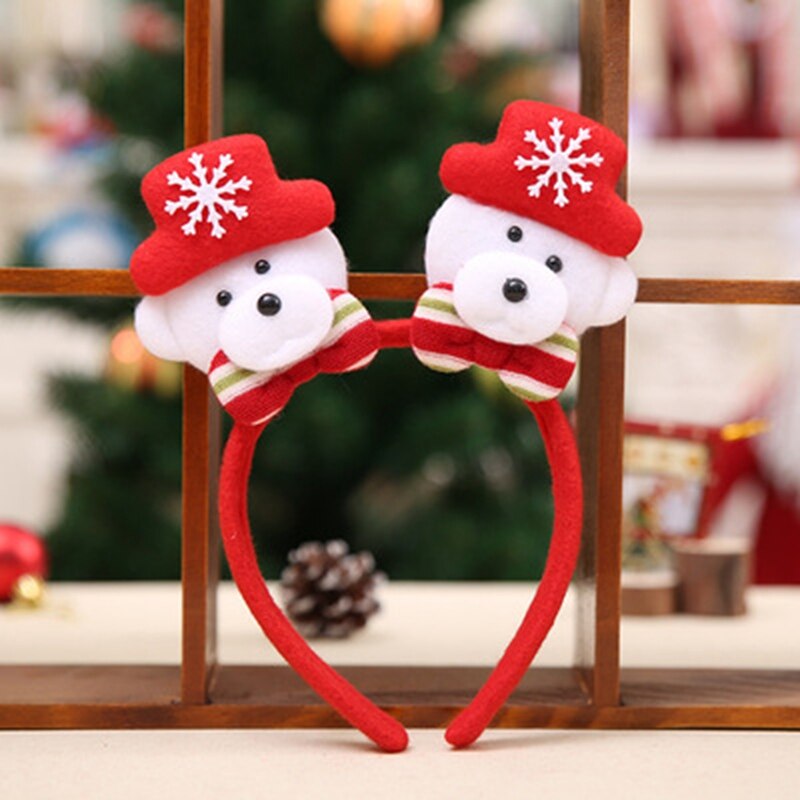 Christmas cartoon headband with lights party headband headband christmas hat christmas: Light Grey