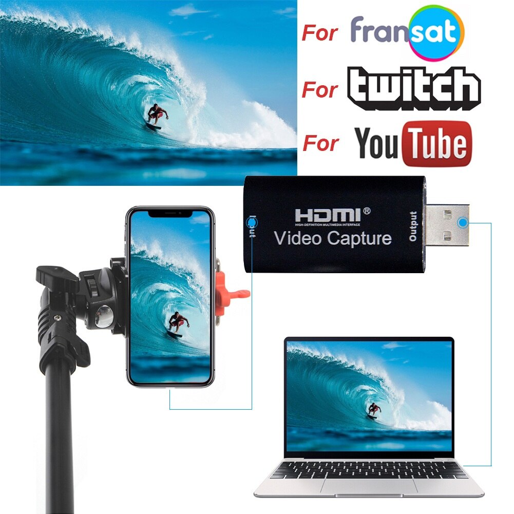 HDMI Video Capture Device 1080P 30fps Video Capture USB2.0 Video Recorder Adapter Video Capture Card Applicable Video Adaptador