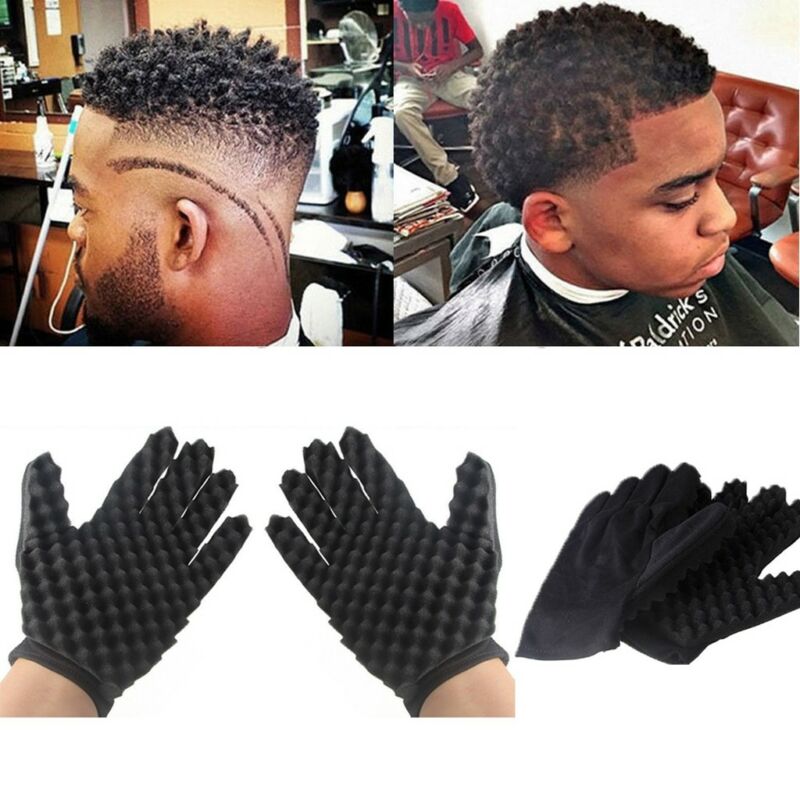 Barber Hair Brush Sponge Glove Locking Afro Curl Twist Dreads Coil Wave Braids Glove for Barber shop