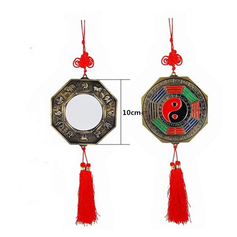 1PC Chinese Feng Shui Bagua Mirror Yin Yang Bagua Mirror with Chinese Knot Good Luck Fortune Prayer Blessing Hanging Decor: 10cm