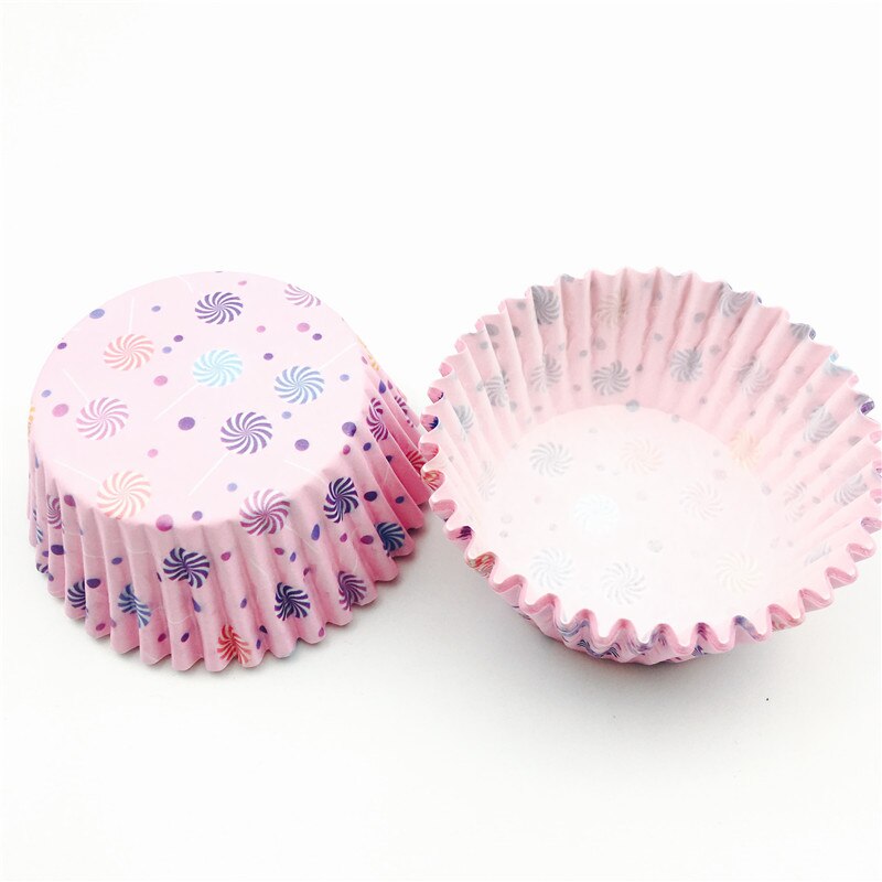 100 stks Roze Windmolen Lolly Papier Cake Cups Cupcake Liner Bakken Muffin Box Cup Case Cakevorm Cupcake Decoreren Gereedschappen