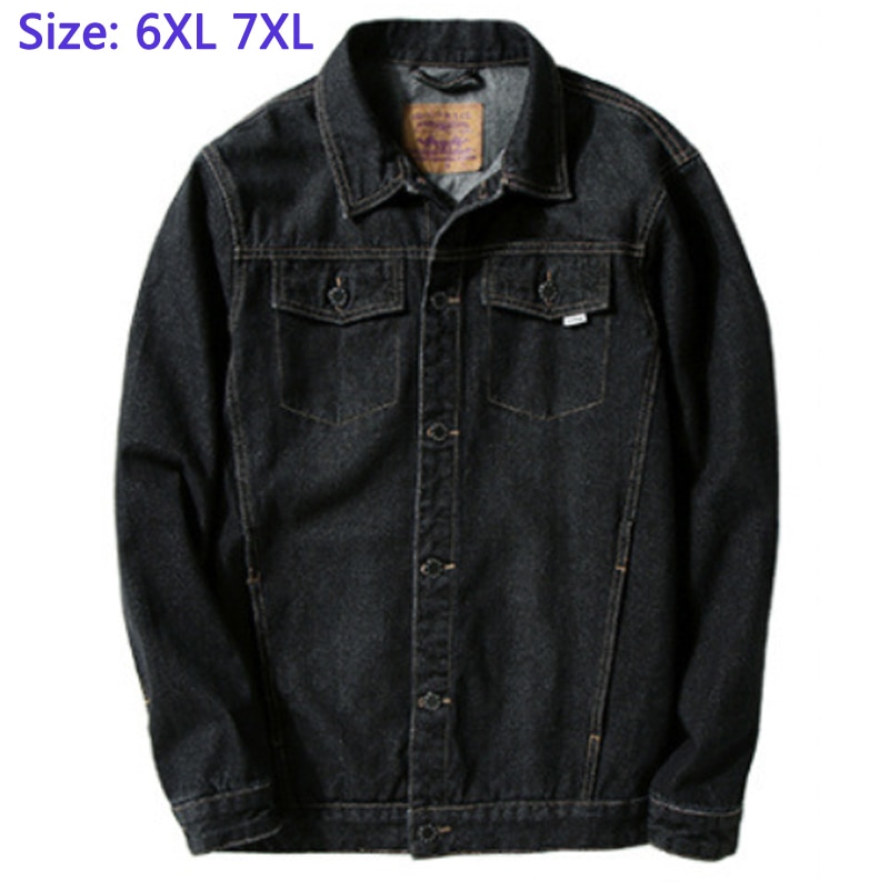 Extra stor höstjacka för herr jeansjacka tjock casual super stor kappa stor jeansjacka för herr plus size s -6xl 7xl