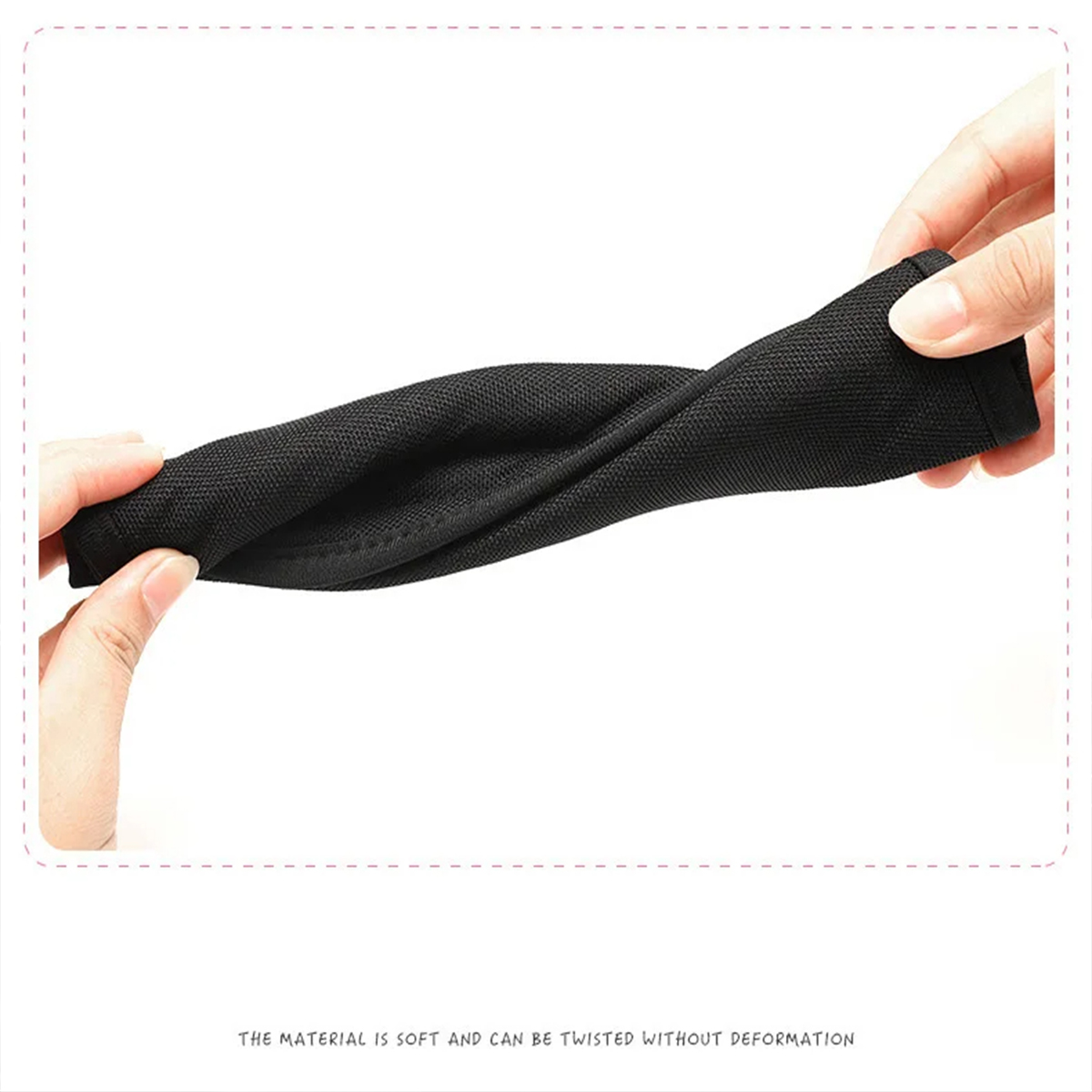 Set van twee autogordelkussenhoezen, zwart katoen, zacht autoveiligheidsgordel, schouderstuk voor volwassenen en kinderen