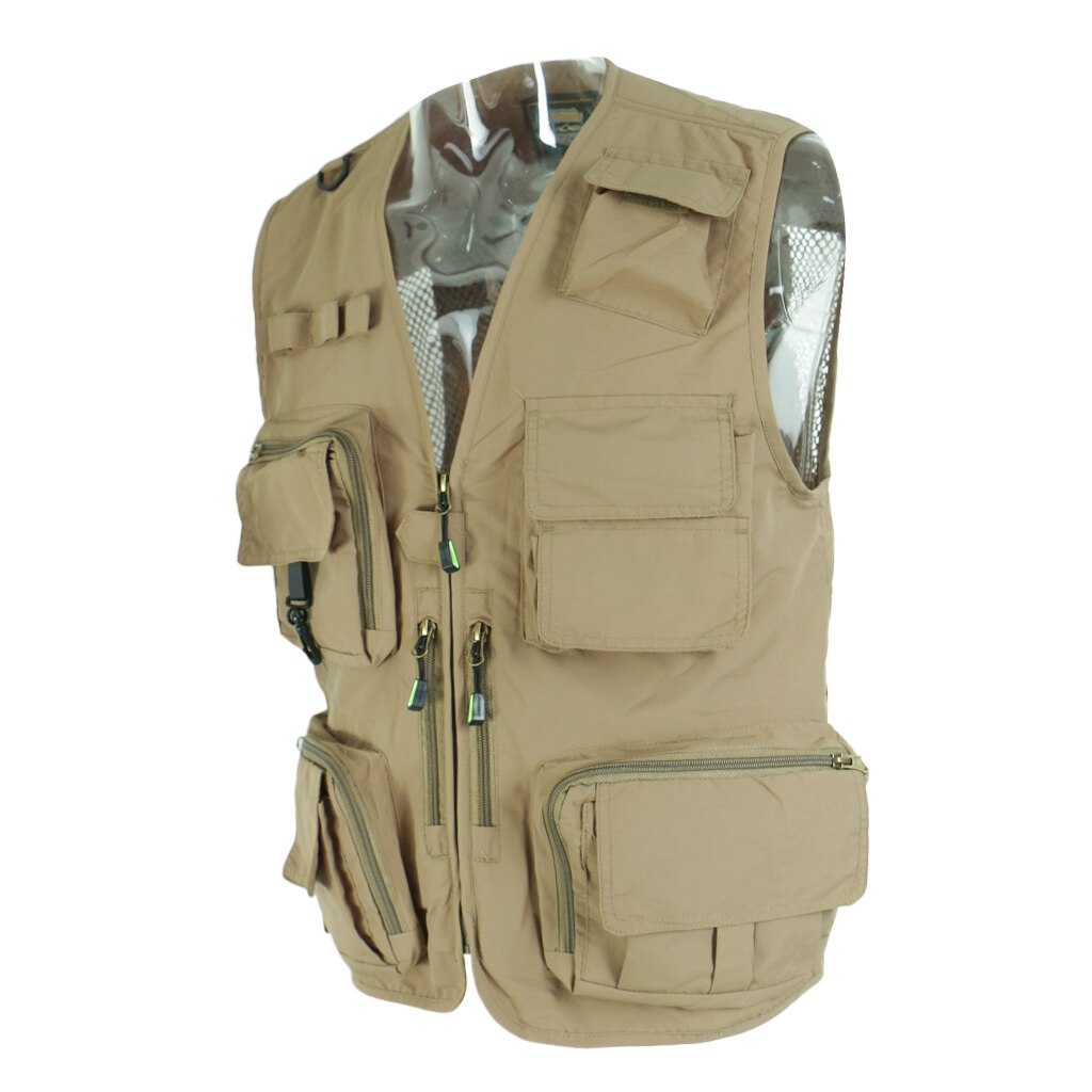 Multi Pocket Vest Vissen Fotografie Outdoor Reiziger Vest Jas Gemaakt Van Katoen Fiber Lichtgewicht Duurzaam Te Gebruiken