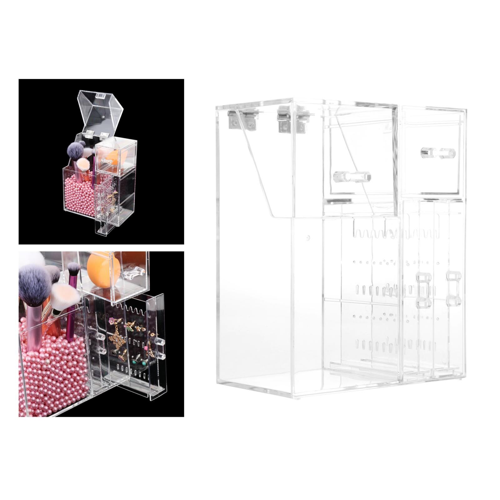 Stofdicht Clear Acryl Make-Up Borstel Houder, Make Up Organizer, 7.1X3.7X8.5 Inches