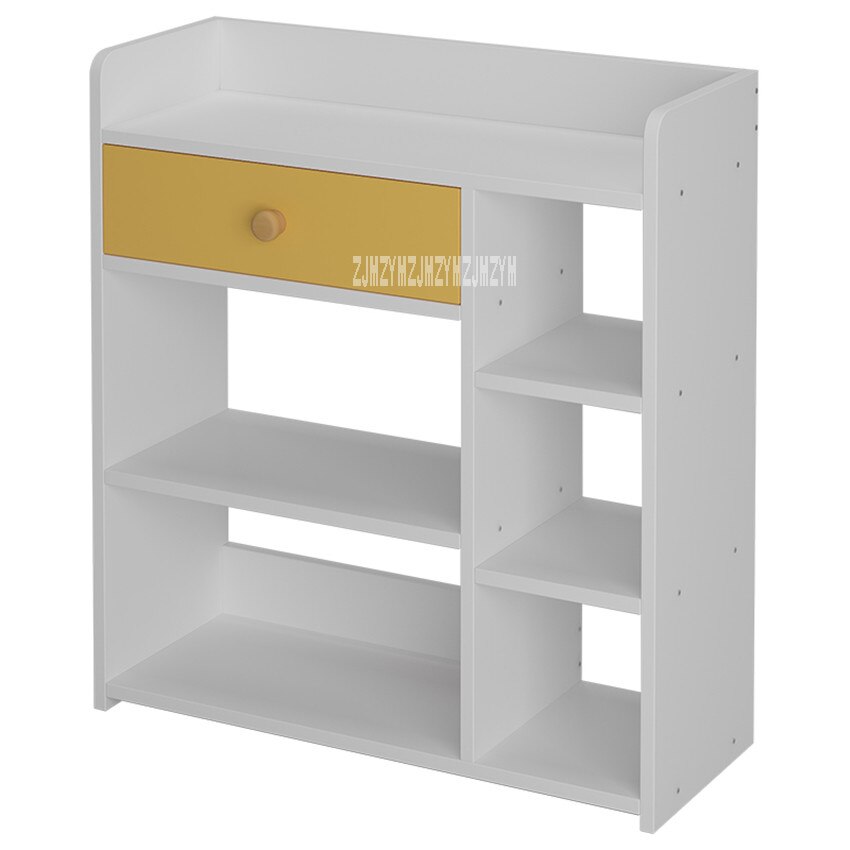 D4417 Modern Simple Bookshelf Multifunctional Bedroom Wooden Bookcase Economical Multi-Layer Book Cabinet With Drawer