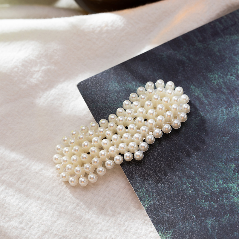 Barrette à cheveux en Imitation de perles pour femmes, épingles à cheveux de Style doux en alliage BB, accessoires pour cheveux pour filles et femmes: Bleu