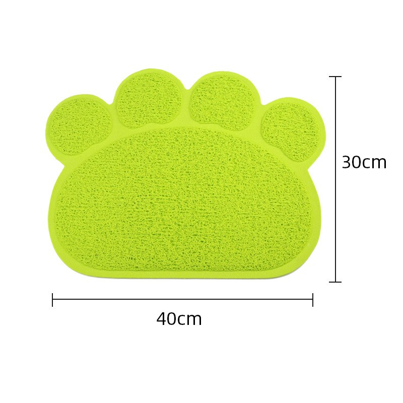 Tapis de litière imperméable en PVC pour chat, bol d'alimentation pour animaux de compagnie, napperon antidérapant, piège à litière, imprimé patte, tapis pour chien, facile à nettoyer