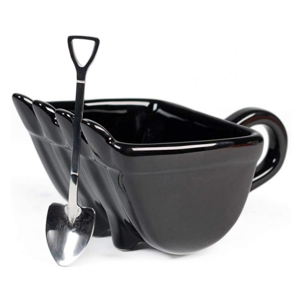 Grävmaskin skopa modell kaffe vatten muggar kopp med sked