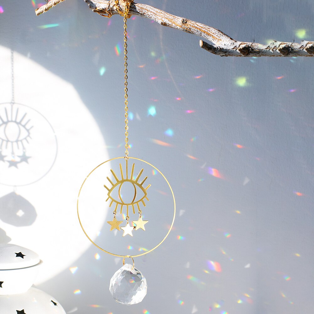 Crystal Sun Catcher Prism Wall Hanging Boho Décor Car Pendent Accessories Ornaments Window Garden Decoration Christmas: Crystal M01023