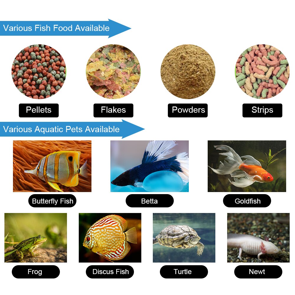 Alimentador de peces de acuario con temporizador, dispensador de alimentación de 100ML, alimentador automático de peces para acuario, alimentadores automáticos con pantalla LCD