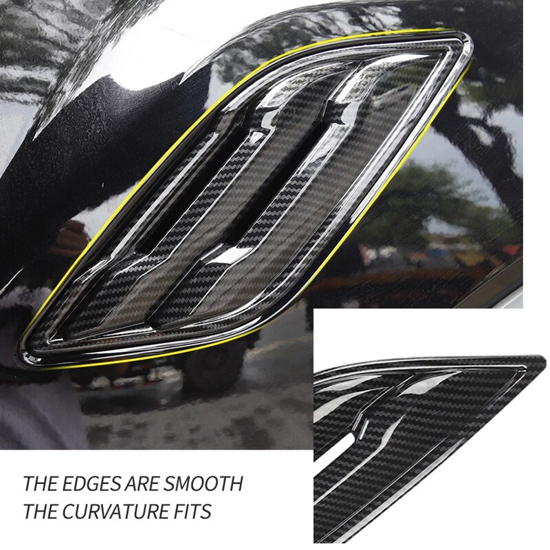 Carbon Fiber Car Fender Air Outlet Side Vent Cover Trim Sticker for Ford Raptor F150