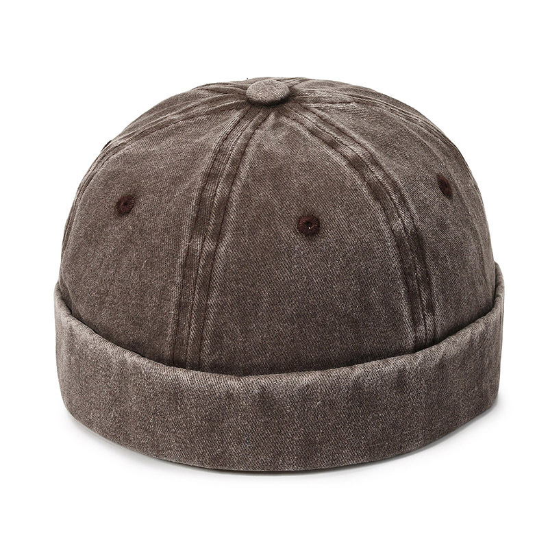 Denim Docker Cap Brimless Hat Solid Skullcap Solid Color Sailor Cap Beanie Hats Men Women Bucket Cap Adjustable Dad Hat