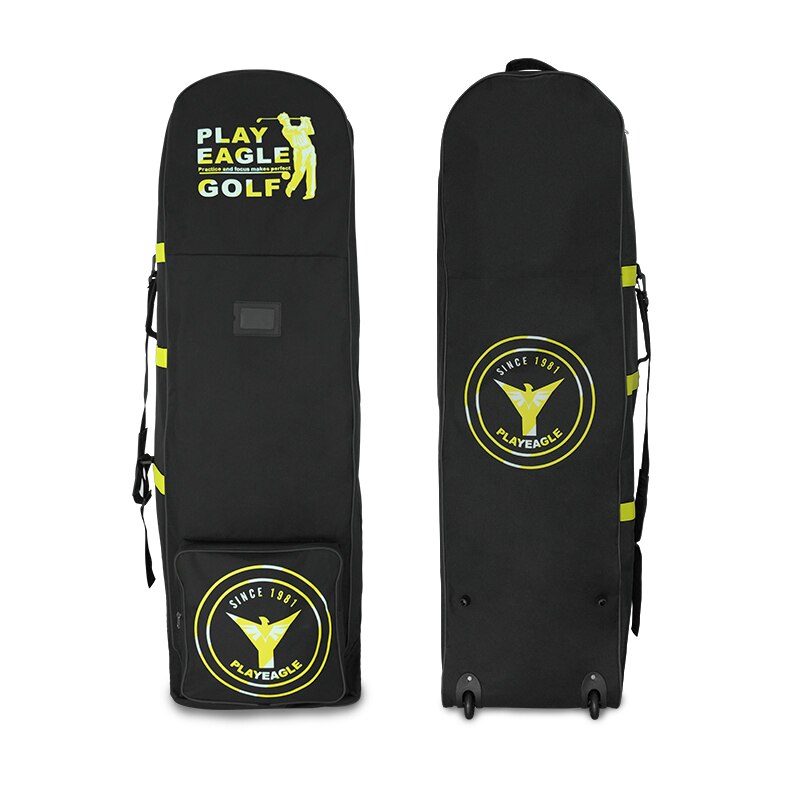 Playeagle Golf Luchtvaart Tas Met Wielen Opvouwbare Dubbele Rits Lichtgewicht Trolley Cover Met Sluizen Golf Reistas: yellow