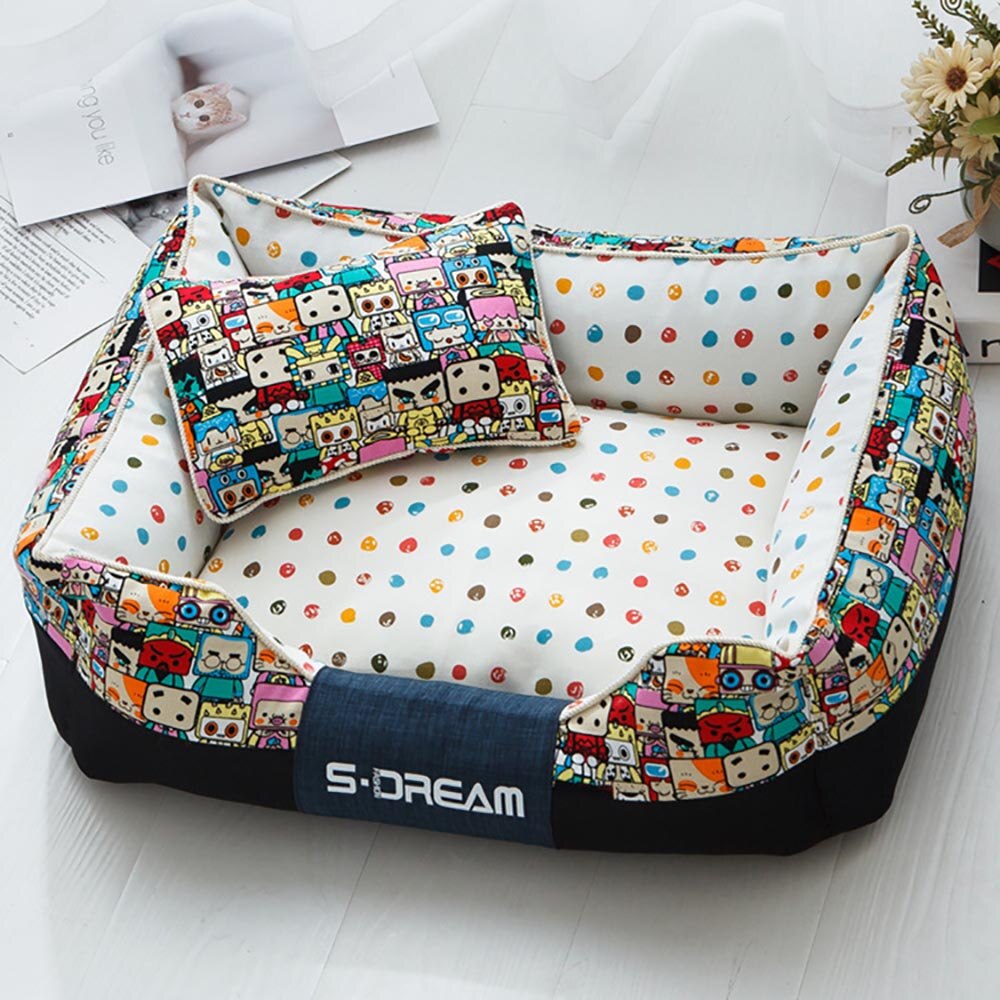 Cama de cachorro para animais de estimação, cama redonda pequena e grande para cachorros e gatos de estimação lavável, itens para animais de estimação