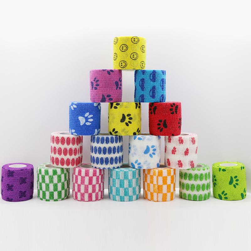 5CM X 4.5M Camouflage élastoplast dessin animé mignon Non-tissé auto-adhésif imperméable multi-fonctionnel élastique bande sport sécurité