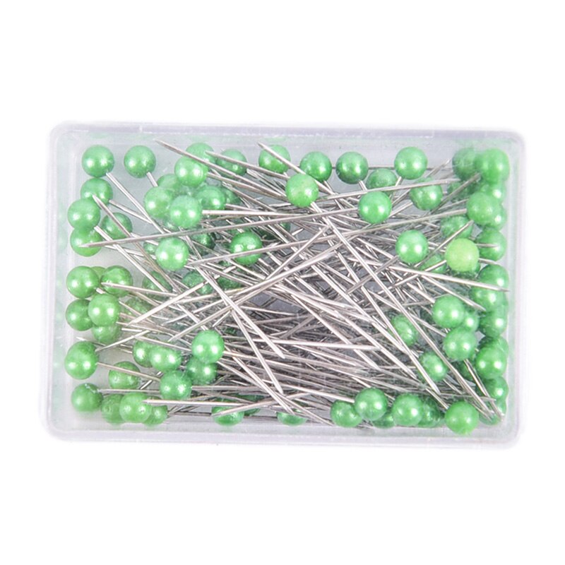 100 Pcs/lot Round Pearl Head Dressmaking Pins Weddings Corsage Florists Sewing Crafts Pin Accessories DIY Tools: Green