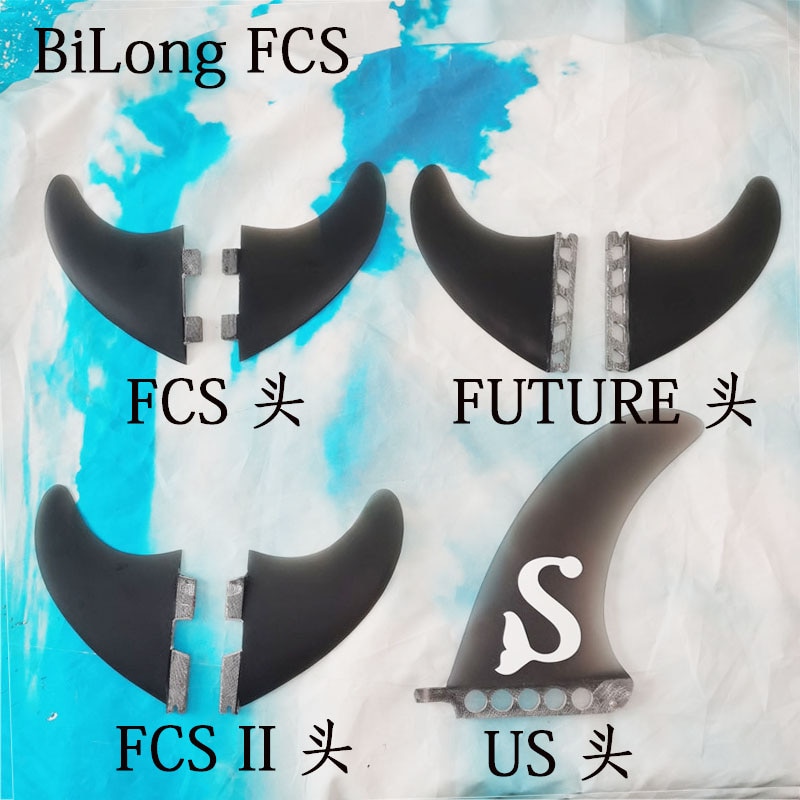 Bilong fcs 2+1 surfebrettfinner langbrettfinne tvillingfinne (pg) fremtidig side 2- finnesurfing fcs finner strandvogn langboardtilbehør