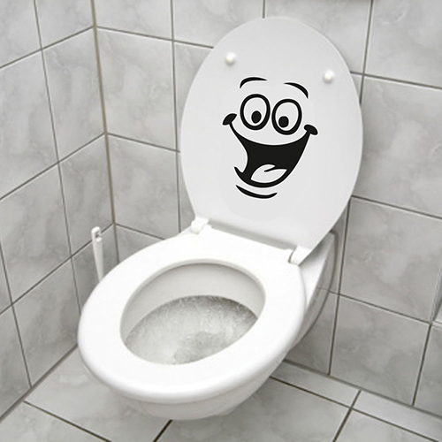 Smiley Gezicht Wc Decal Kamer Art Decor Funny Badkamer Keuken Muur Sticker