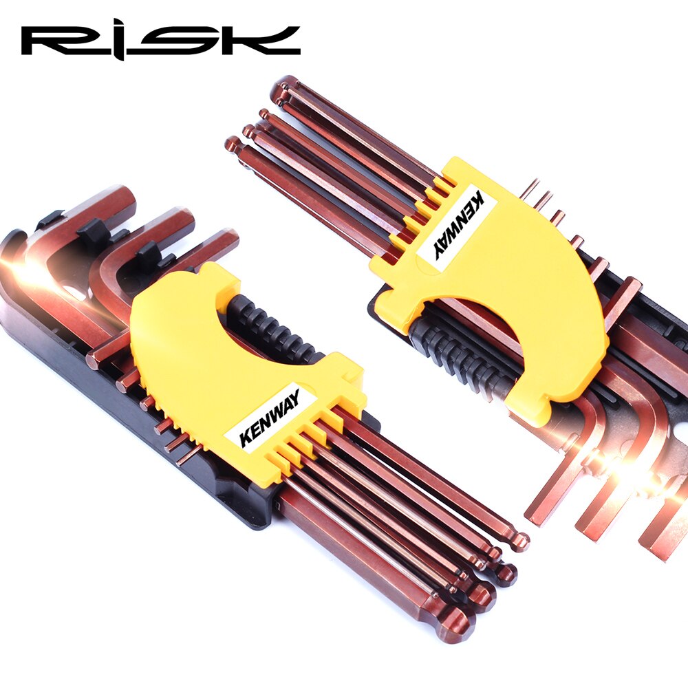RISK 9pcs 1.5mm - 10mm Hexagon Allen Key Wrench Tools set Ball Head Spanner set Screwdriver Set Tool Kit Allen screw wrench