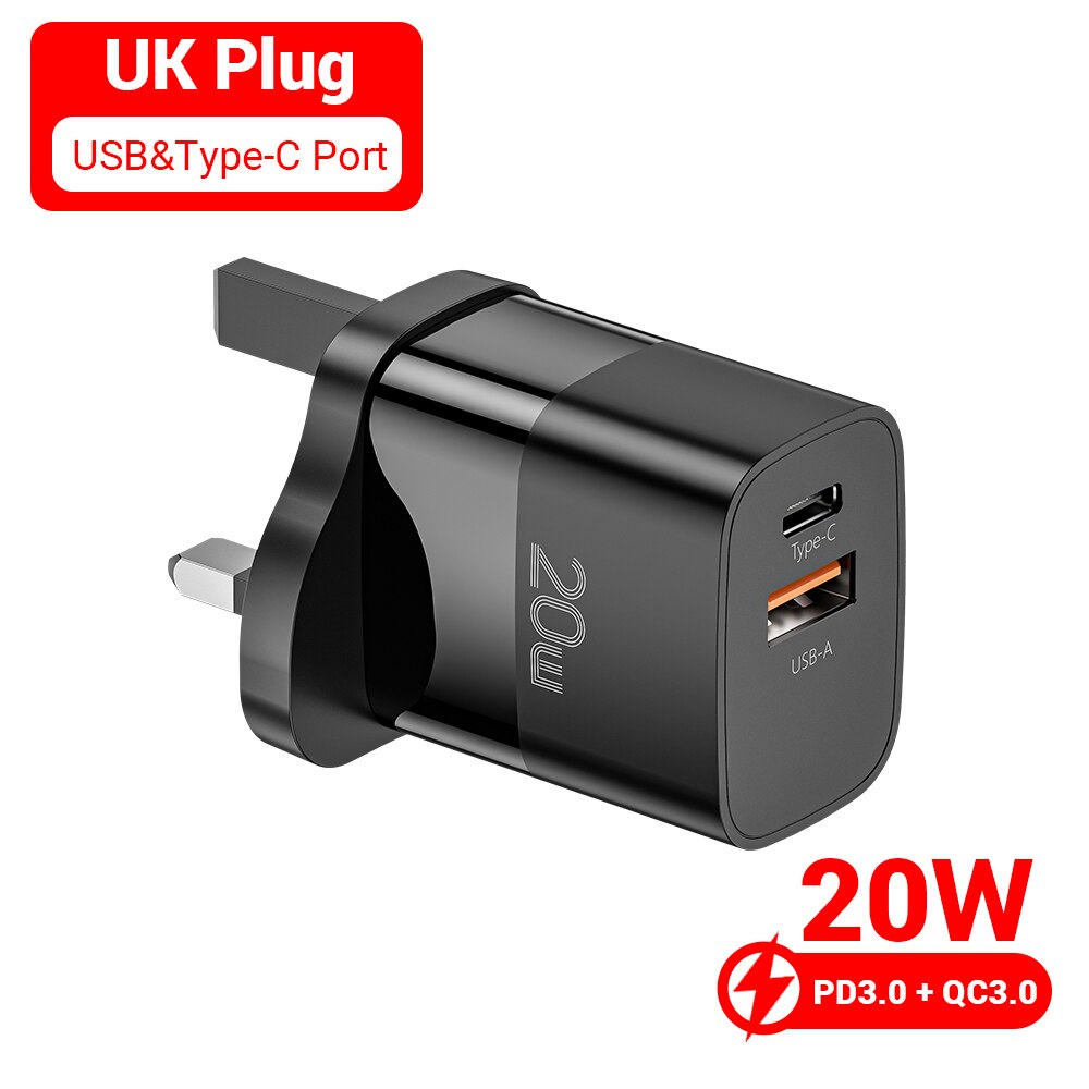 Essager Usb Charger Type C Voor Iphone 13 12 Fast Charger Usb C Quick Charge Voor Samsung Xiaomi 20W wall Charger Adapter: 20W B UK A C Plug