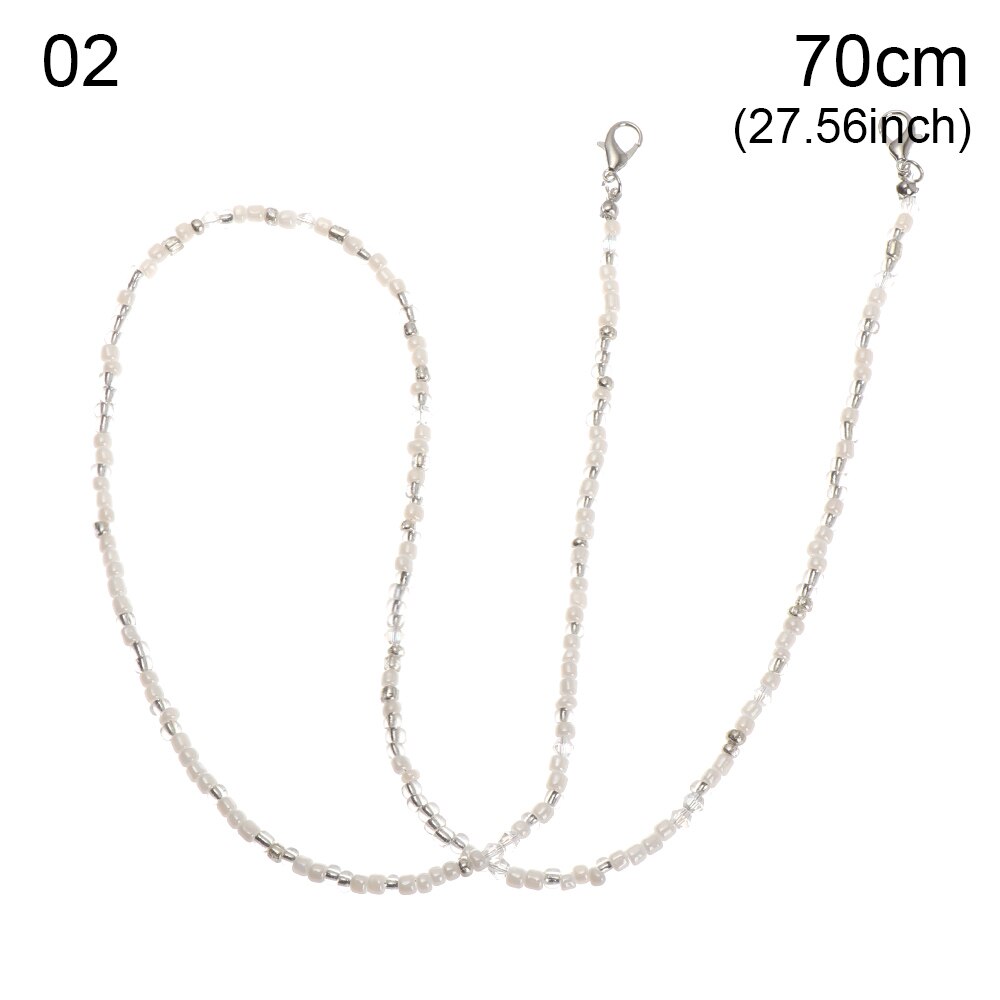 Telefoonkoorden met kralen van acryl, gezichtsmasker, anti-verliesketting, brillenkoord, nekkoordhouder, antislipaccessoires: 70 cm kleuren 2