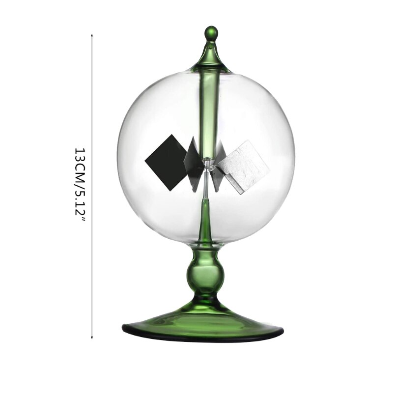 Solar Crookes Radiometer Glass Windmill Handmade Compatible with Party Home Decoration