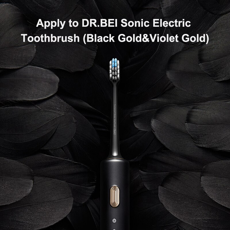 DR.BEI-cabezal de cepillo de dientes eléctrico, para BY-V12, Color negro/morado, Sónico, 3 unidades/juego, XIAOMI YOUPIN