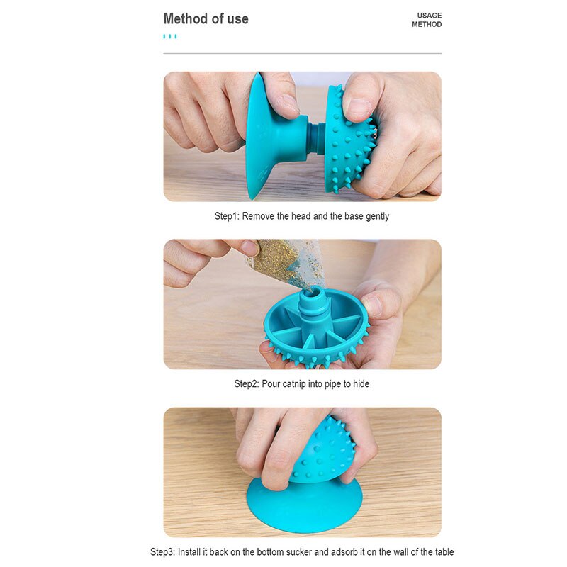 Pet Cat Comb Rubber with Suction Cup Cat Corner Brush Particles Massage Durable Kitten Self Groomer Trimming Catnip Pet Supplies