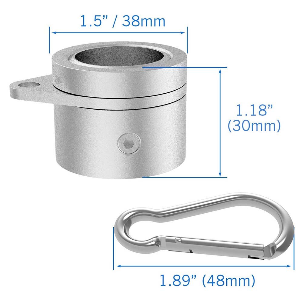 Aluminum Alloy Flagpole Clamp Rotating Flag Ring Collar Metal Buckle Accessories Anti-winding Carabiner Clip Anti Wrap Rings
