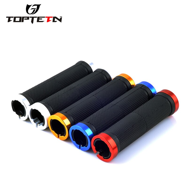 TOPTETN Dubbele Lock On Locking Mountainbike Cyclus Fiets Handel Grips 6 Kleuren Fiets Handvat Sets