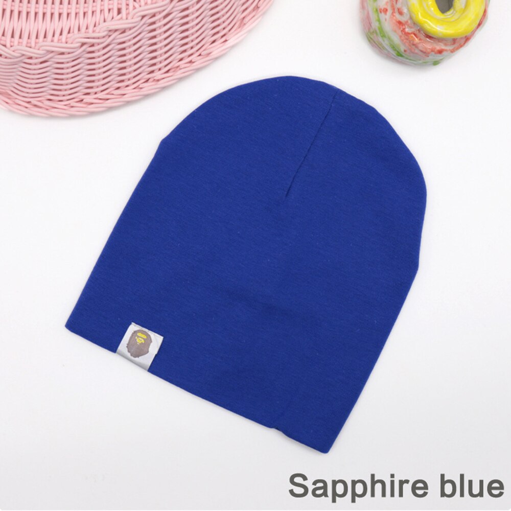 Hat Novelty Hip Hop Baby Street Dance Cotton Spring Autumn Scarf Boys And Girls Solid Color Children Warm Winter Cap: Royal blue