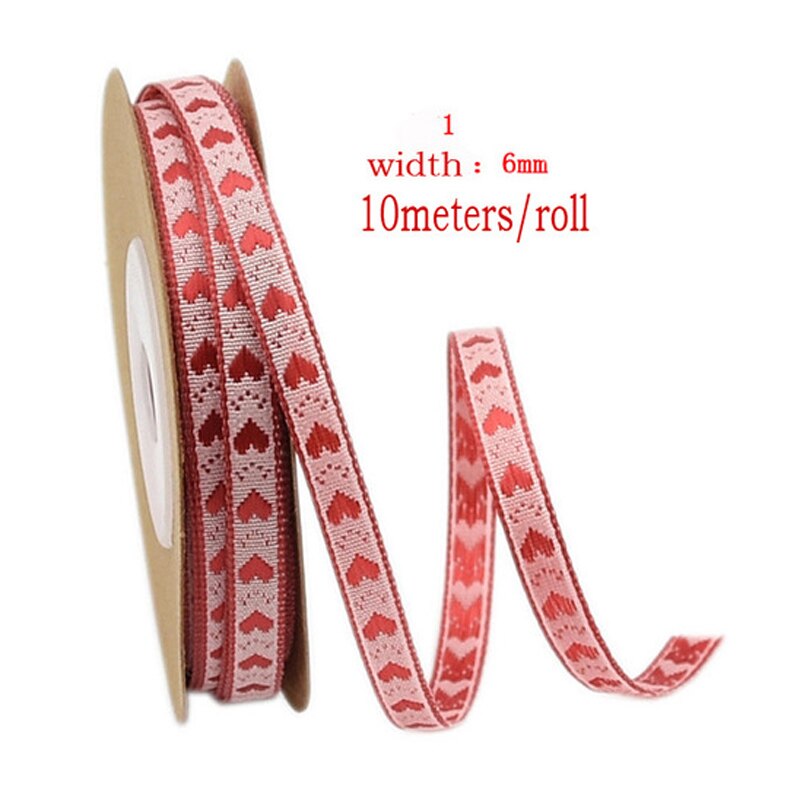 Love Embossed Ribbon Wedding Decoration Lover Packaging Peach Heart Red lace pink