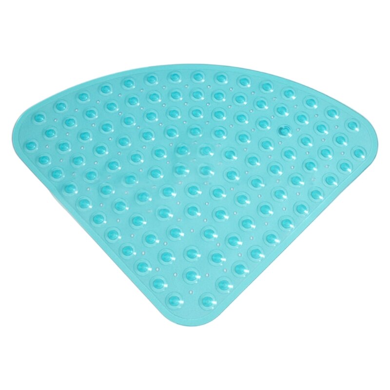 Alfombrilla de ducha de esquina antideslizante en forma de abanico, alfombrilla de baño de Sector de plástico, alfombrilla de suelo de baño, reposapiés con ventosa, agujeros de drenaje