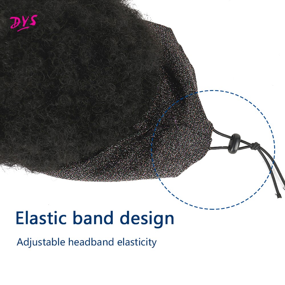 Haute bouffée Turban queue de cheval court crépus bouclés bandeau cordon enveloppement-queue de cheval 2 en 1 Updo tête-enveloppement perruque Turban afro-américaine