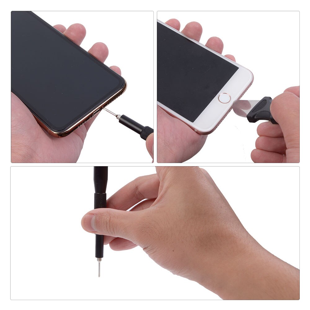 S-6 28-In-1 Schroevendraaier Repareren Gereedschap Kit 16Pcs Gemagnetiseerd Bits Pincet Zuignap 6 * Plastic driehoek Pry Picks Voor Iphone