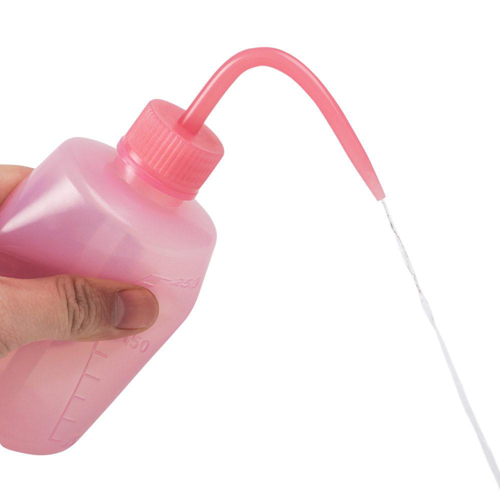Botella de lavado para limpieza de pestañas, limpiador de boquilla curva, resistente al agua, removedor de cejas, herramienta de maquillaje para extensión de pestañas, 250/500ml