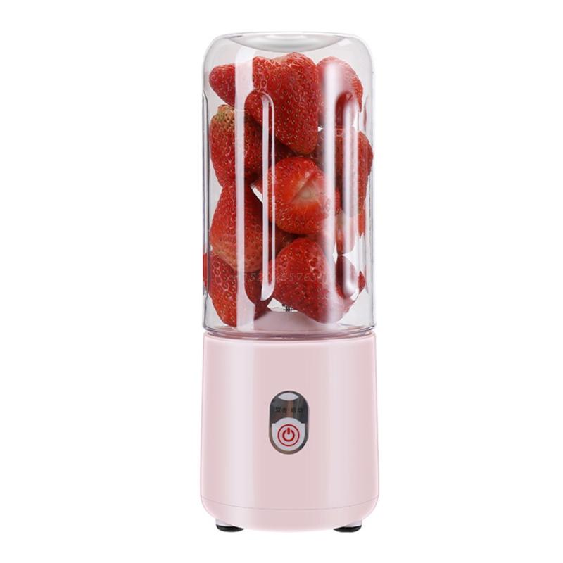 Tragbare Rührgerät Entsafter Tasse, Wiederaufladbare Single Dienen Rührgerät, Persönliche Größe Rührgerät Für Quetschen Saft, weiß/Rosa U1JE: Rosa