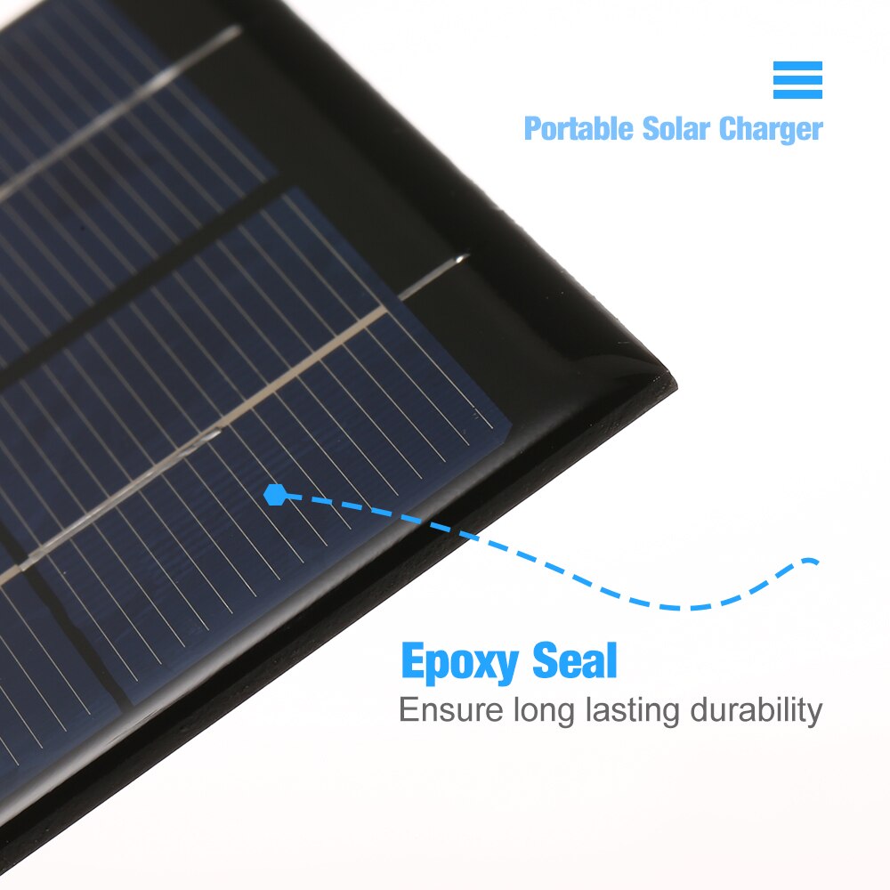 USB Solar Panel Outdoor 2.5W 5V Portable Solar Charger Pane Climbing Fast Charger Polysilicon Tablet Solar Generator Travel
