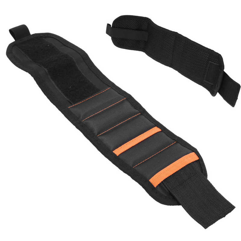 Tool Wristband Pocket Style Five Row Magnetic Wristband Multi‑function Portable Wrist Tool Magnets Nylon Magnetic Wrist